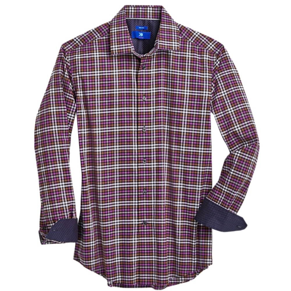 Egara Raspberry Gingham Modern Fit Sport Shirt